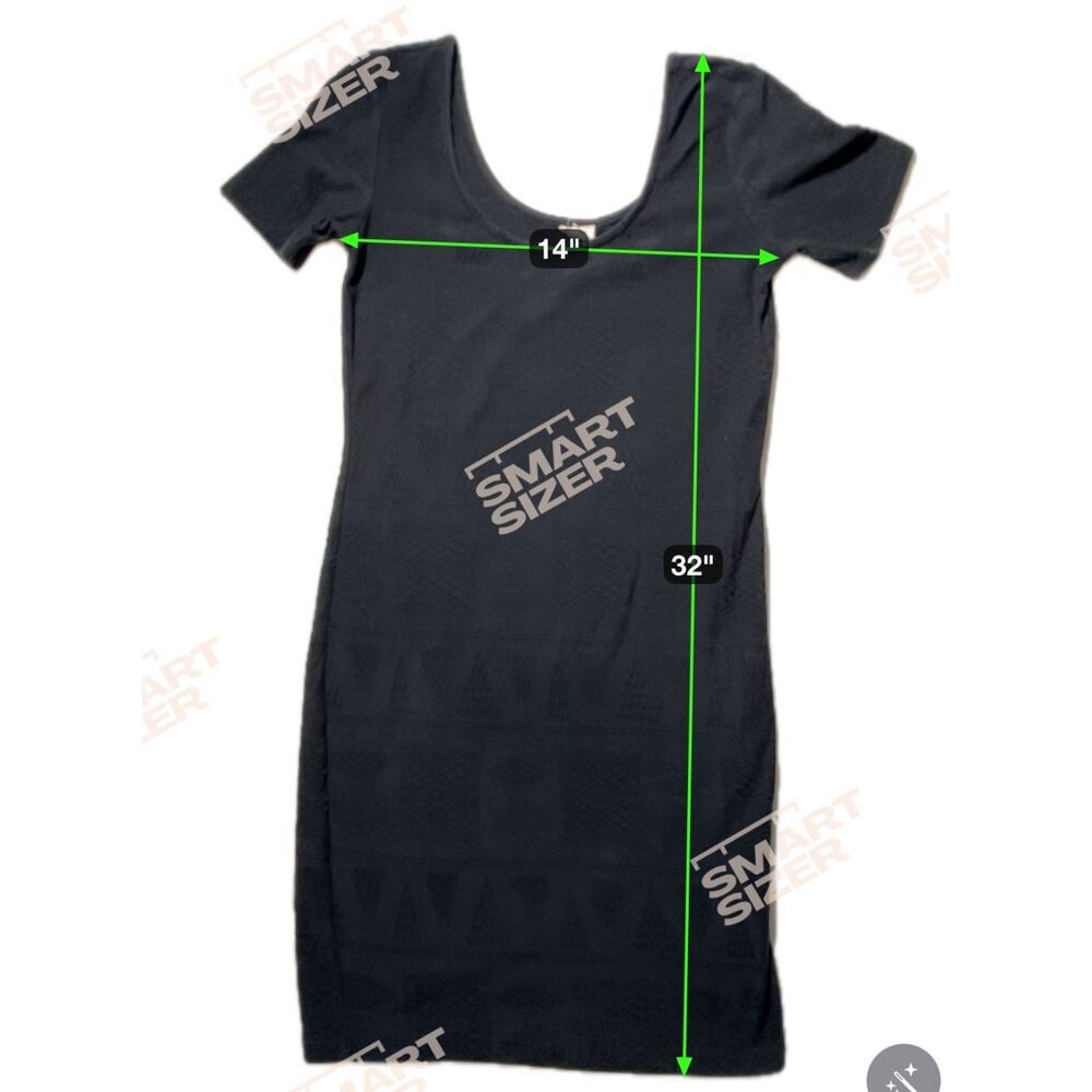 Garage black textured knit mini dress M short sleeve - Picture 5 of 5